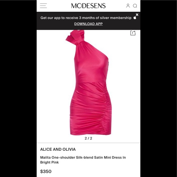 Alice + Olivia hot pink silk satin dress - Picture 7 of 7